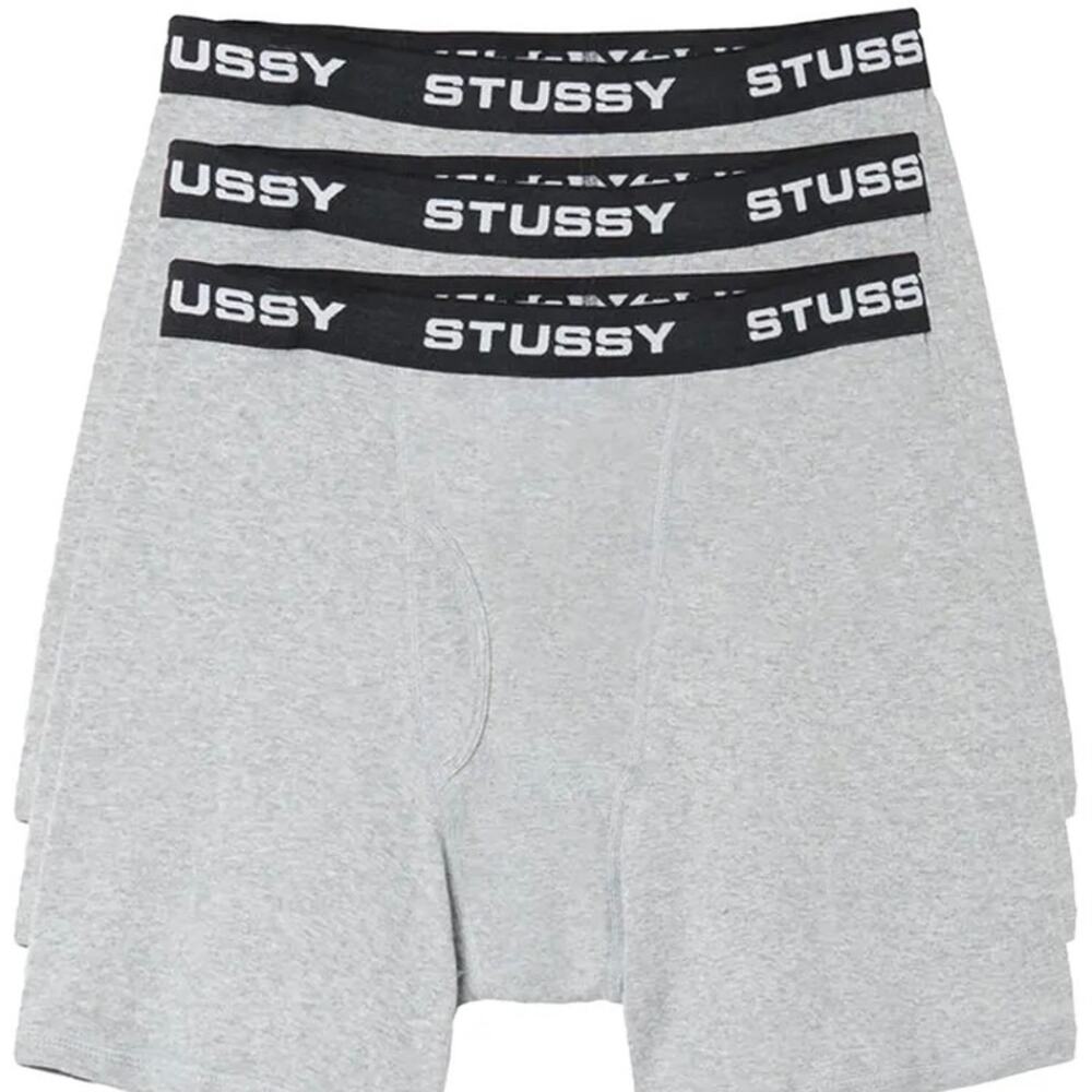 Stussy Boxer Briefs 3 Pack - Grey Heather